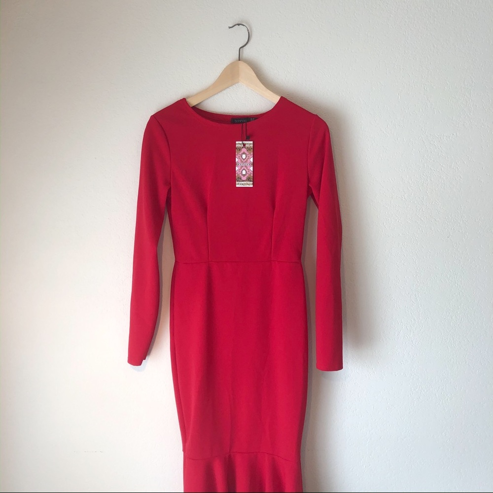 NWT Boohoo Red Maxi Dress